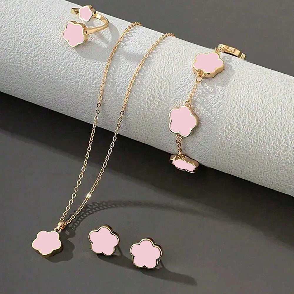 Flower Five-leaf Clover (Bracelet Earrings Necklace )