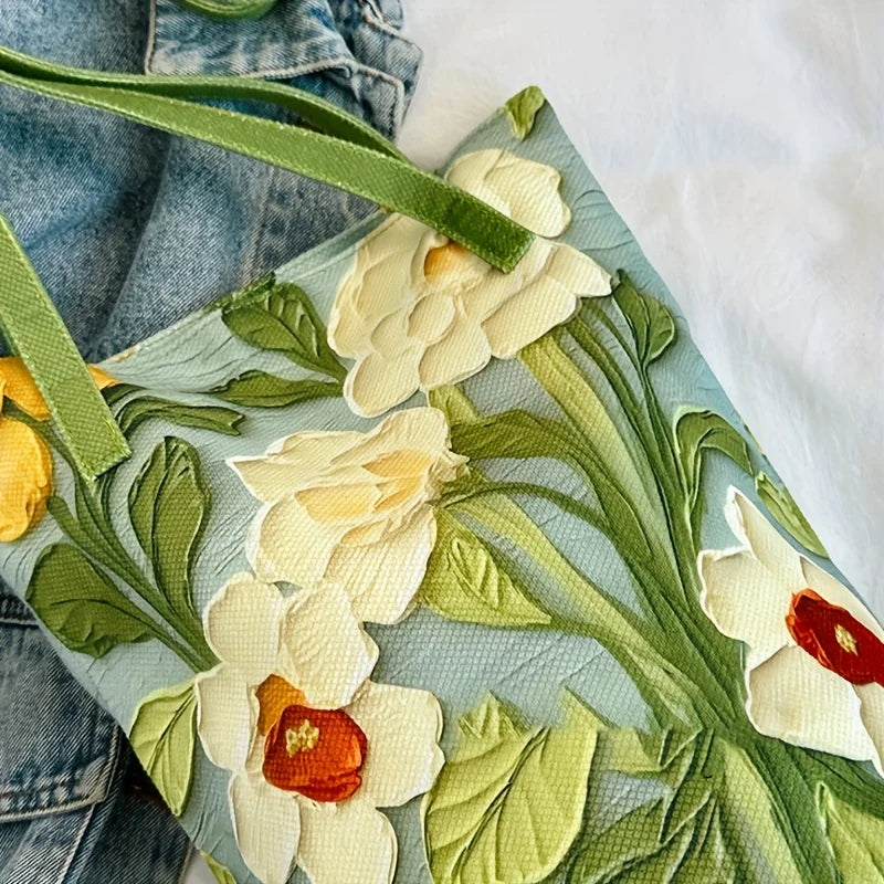 Floral Oxford Bucket Bag