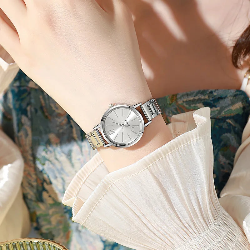 2pcs Set Watch Luxury& Gold Bracelet