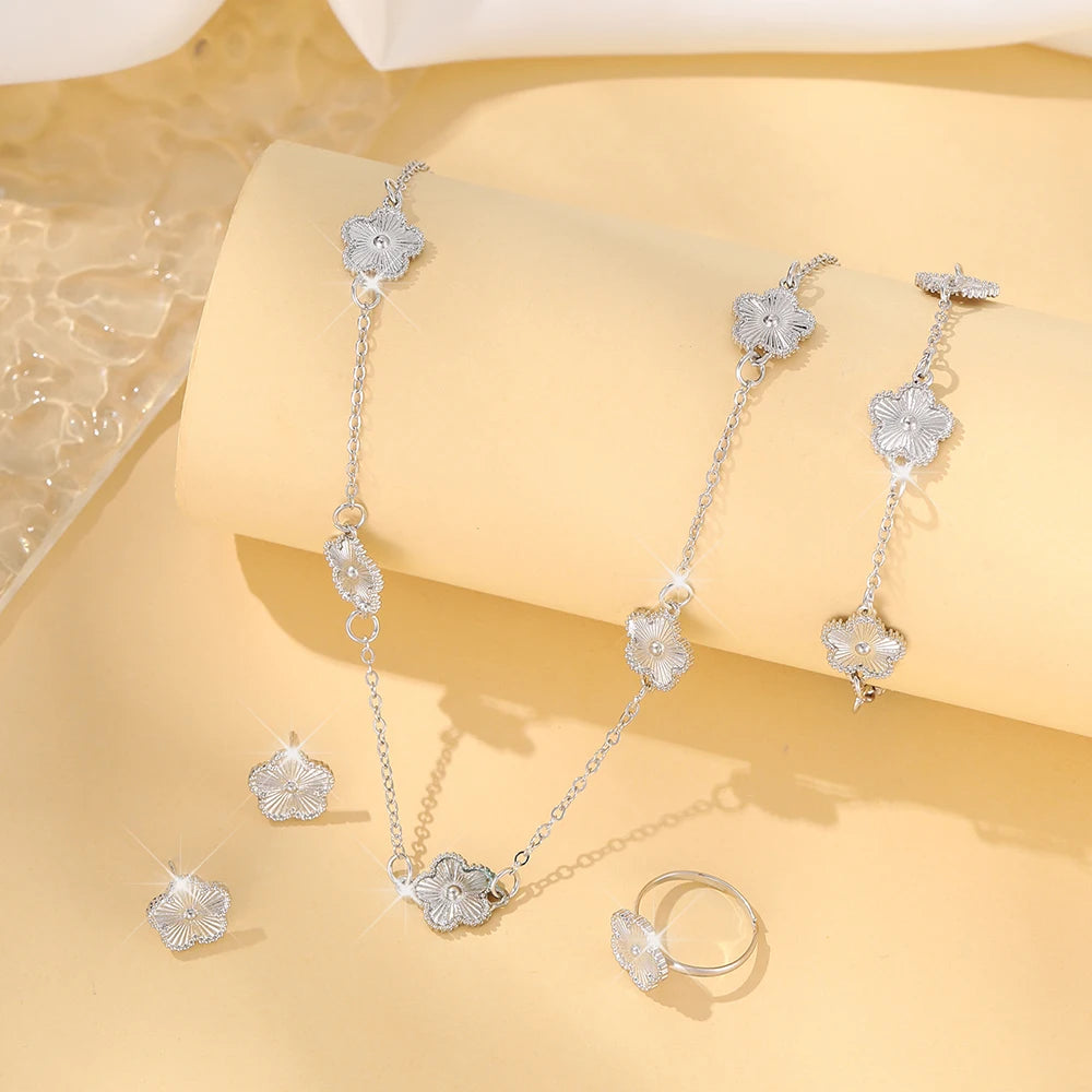 Flower Five-leaf Clover (Bracelet Earrings Necklace )